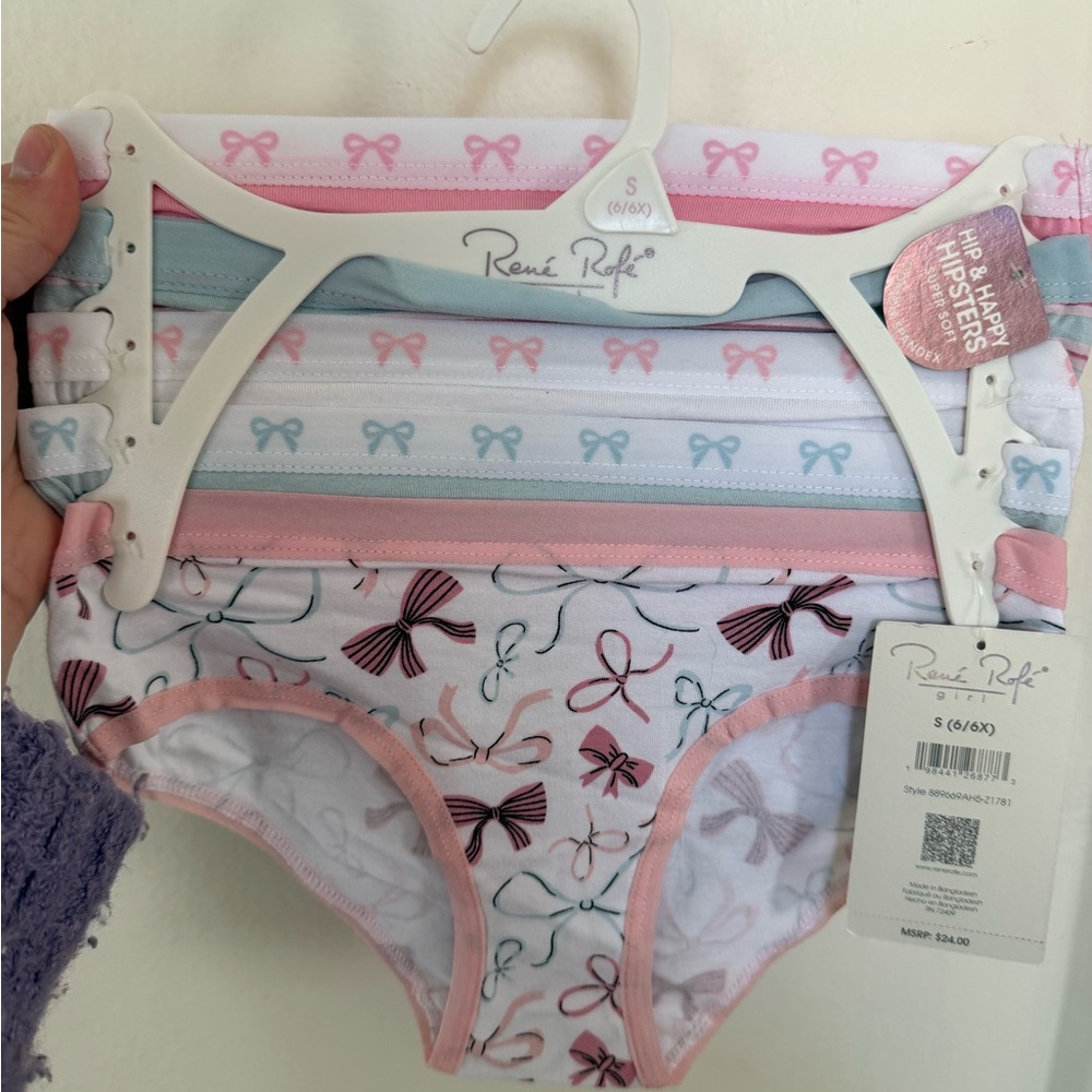 Rene Rofe Girls' Bow Print Hipster Panties - Multicolor Pack